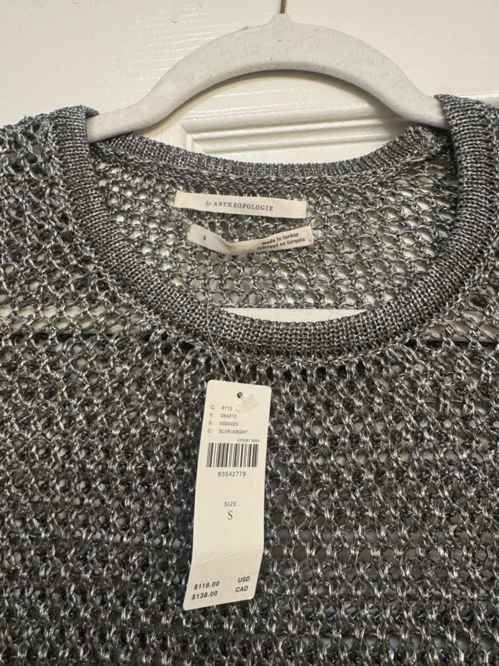 Anthropologie Metallic Open-Stitch Sweater - Picture 7 of 14